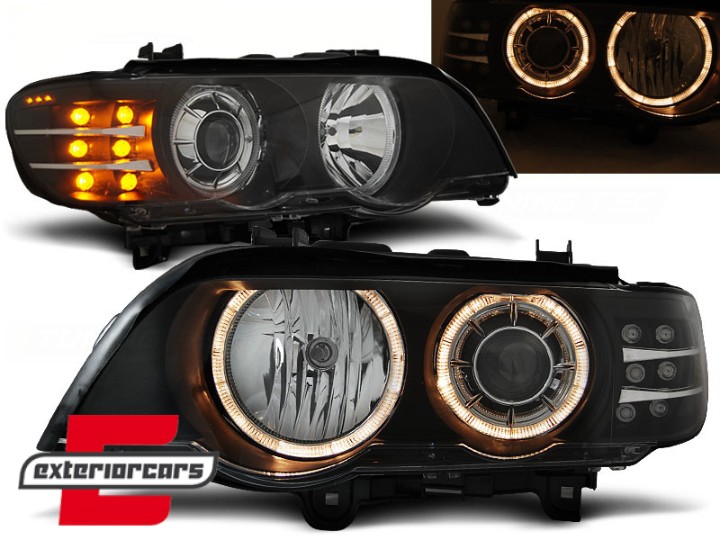 Prednja svjetla Angel Eyes LED žmigavci (crna) / BMW X5 E53 (1999-2003), LPBMB5