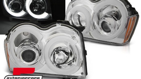 Prednja svjetla Angel Eyes LedBar (chrome) / Jeep Grand Cherokee WK (2005-2008), LPCH29