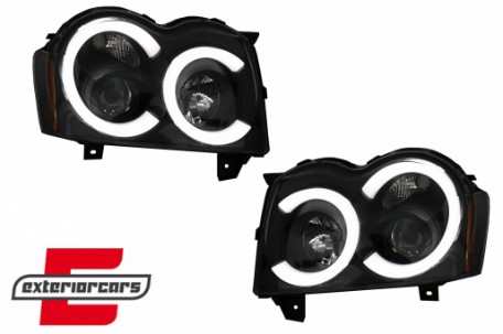 Prednja svjetla Angel Eyes LedBar (crna) / Jeep Grand Cherokee WK (2005-2008), LPCH30