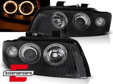Prednja svjetla Angel Eyes Xenon (crna) / Audi A4 B6 (2000-2004), LPAU60