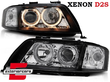 Prednja svjetla Angel Eyes Xenon (crna) / Audi A6 4B C5 (05.1997-05.2001), LPAU80