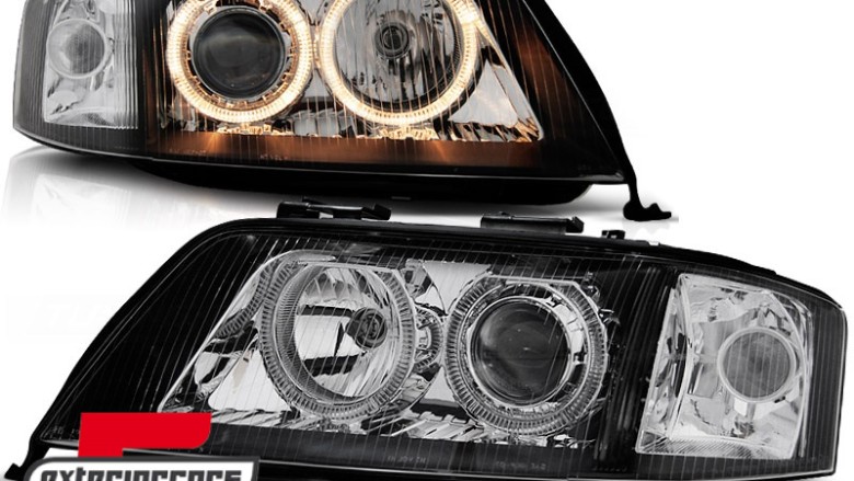 Prednja svjetla Angel Eyes Xenon (crna) / Audi A6 4B C5 (05.1997-05.2001), LPAU80