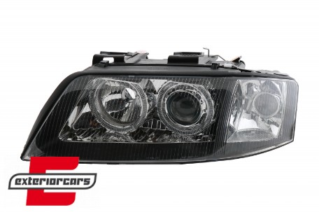 Prednja svjetla Angel Eyes Xenon (crna) / Audi A6 4B C5 (05.1997-05.2001), LPAU80