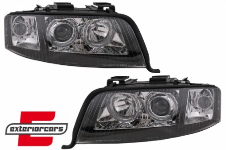 Prednja svjetla Angel Eyes Xenon (crna) / Audi A6 4B C5 (2001-2004), LPAU84