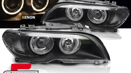 Prednja svjetla Angel Eyes Xenon (crna) / BMW serije 3 E46 Coupe Cabrio (2003-2006), LPBMP2