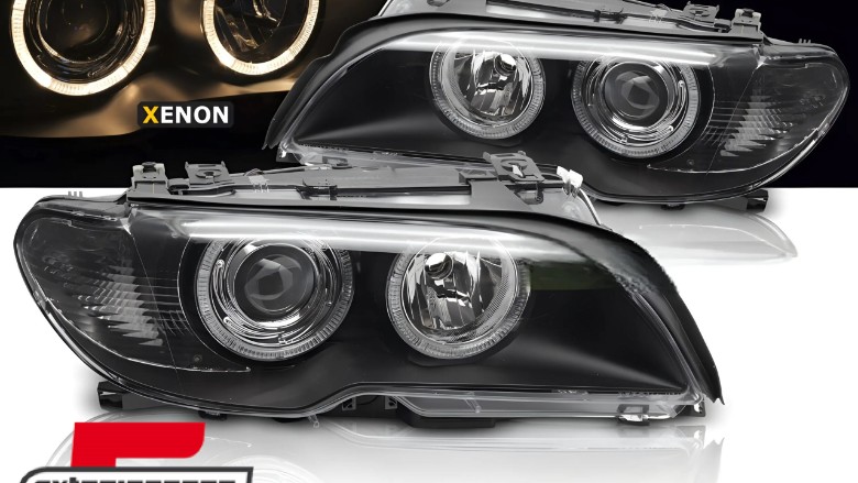 Prednja svjetla Angel Eyes Xenon (crna) / BMW serije 3 E46 Coupe Cabrio (2003-2006), LPBMP2