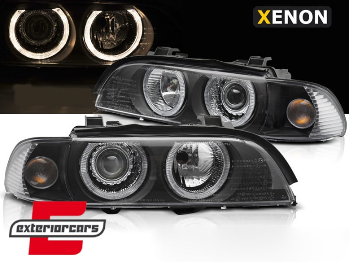 Prednja svjetla Angel Eyes Xenon (crna) / BMW serije 5 E39 LCI (2000-06.2003), LPBMO7