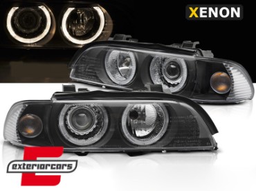 Prednja svjetla Angel Eyes Xenon (crna) / BMW serije 5 E39 LCI (2000-06.2003), LPBMO7
