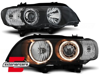 Prednja svjetla Angel Eyes XENON (crna) / BMW X5 E53 (1999-2003), LPBM87