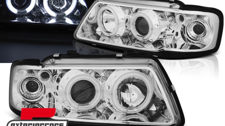 Prednja svjetla CCFL Angel Eyes (chrome) / Audi A3 (1996-2000), LPAUD8