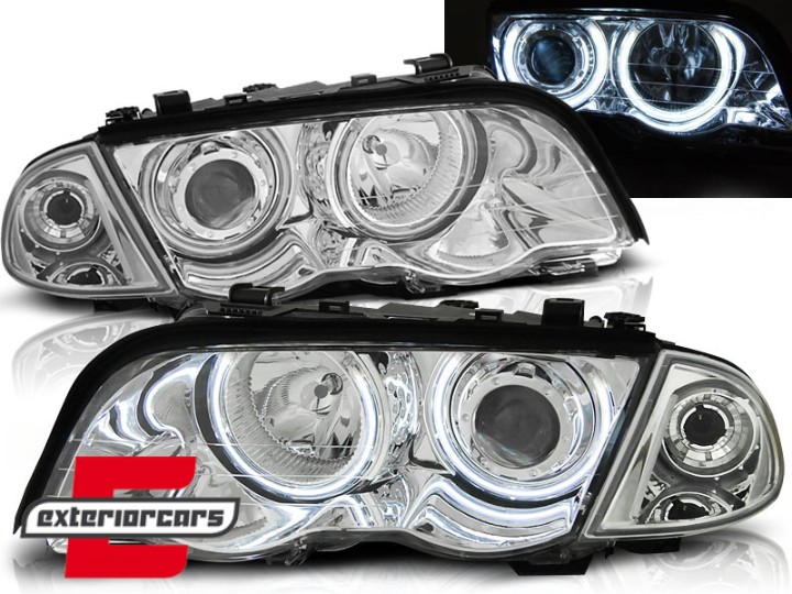 Prednja svjetla CCFL Angel Eyes (chrome) / BMW serije 3 E46 limuzina karavan (05.1998-08.2001), LPBM65