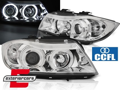 Prednja svjetla CCFL Angel Eyes (chrome) / BMW serije 3 E90 limuzina E91 karavan (03.2005-08.2008), LPBMH6