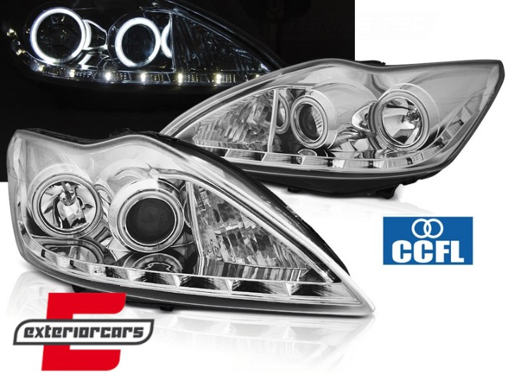 Prednja svjetla CCFL Angel Eyes (chrome) / Ford Focus (02.2008-2010), LPFO82