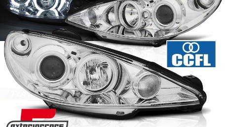 Prednja svjetla CCFL Angel Eyes (chrome) / Peugeot 206 (2003-2009), LPPE28