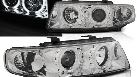 Prednja svjetla CCFL Angel Eyes (chrome) / Seat Leon Toledo (1999-2004), LPSE35