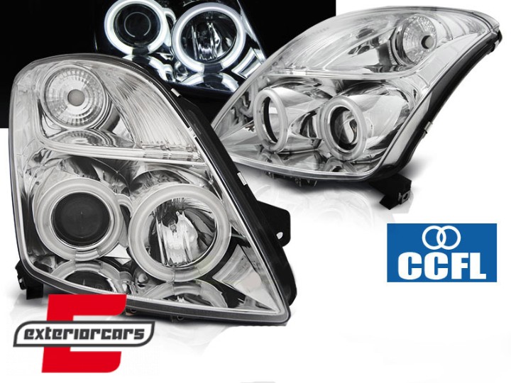 Prednja svjetla CCFL Angel Eyes (chrome) / Suzuki Swift (05.2005-2010), LPSI05