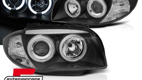 Prednja svjetla CCFL Angel Eyes (crna) / BMW serije 1 E87 E81 E82 E88 (2004-2011), LPBMM6