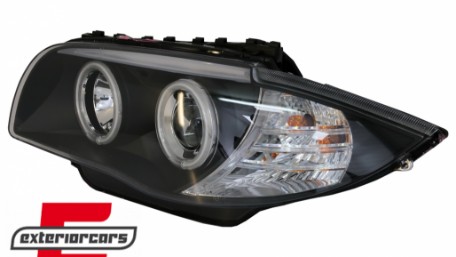 Prednja svjetla CCFL Angel Eyes (crna) / BMW serije 1 E87 E81 E82 E88 (2004-2011), LPBMM6