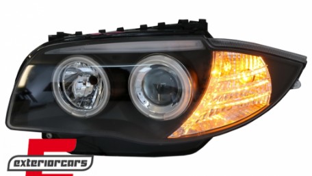 Prednja svjetla CCFL Angel Eyes (crna) / BMW serije 1 E87 E81 E82 E88 (2004-2011), LPBMM6