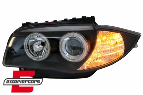 Prednja svjetla CCFL Angel Eyes (crna) / BMW serije 1 E87 E81 E82 E88 (2004-2011), LPBMM6