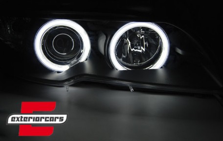 Prednja svjetla CCFL Angel Eyes (crna) / BMW serije 3 E46 Coupe Cabrio (04.2003-2006), LPBMH3