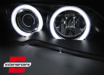 Prednja svjetla CCFL Angel Eyes (crna) / BMW serije 3 E46 Coupe Cabrio (04.2003-2006), LPBMH3