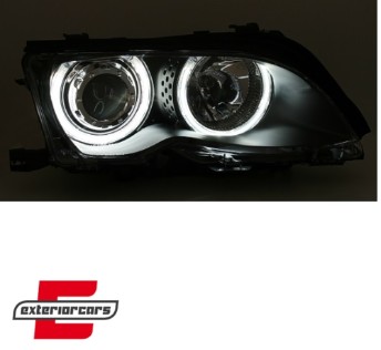 Prednja svjetla CCFL Angel Eyes (crna) / BMW serije 3 E46 Facelift limuzina karavan (2001-2005), LPBM32
