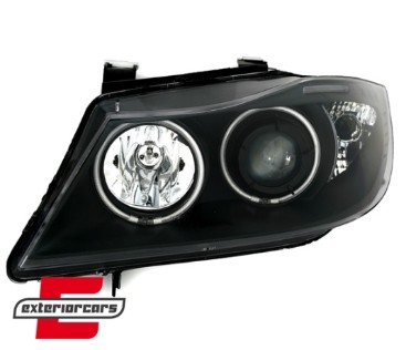 Prednja svjetla CCFL Angel Eyes (crna) / BMW serije 3 E90 limuzina E91 karavan (03.2005-08.2008), LPBM62