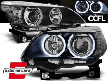 Prednja svjetla CCFL Angel Eyes (crna) / BMW serije 5 E60 E61 (2003-2007), LPBM64
