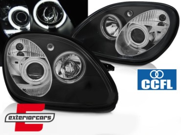 Prednja svjetla CCFL Angel Eyes (crna) / Mercedes SLK R170 (1996-2004), LPMEB1