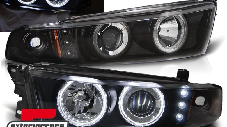 Prednja svjetla CCFL Angel Eyes (crna) / Mitsubishi Galant 8 (1996-2006), LPMI14