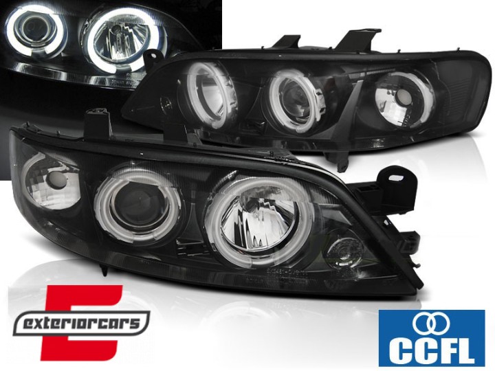 Prednja svjetla CCFL Angel Eyes (crna) / Opel Vectra B (1999-2002), LPOPA7