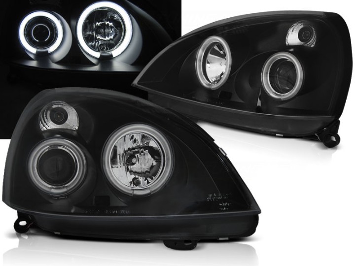 Prednja svjetla CCFL Angel Eyes (crna) / Renault Clio II (2001-2005), LPRE34