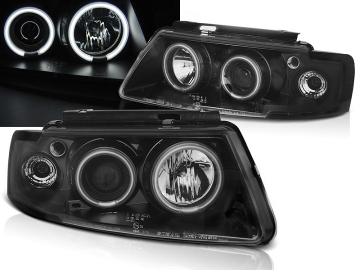 Prednja svjetla CCFL Angel Eyes (crna) / Volkswagen Passat B5 3B (11.1996-08.2000), LPVWO0