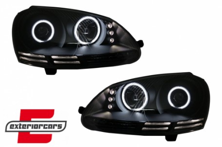 Prednja svjetla CCFL Angel Eyes (crna) / VW GOLF 5 / JETTA (2004-2009), LPVWJ1