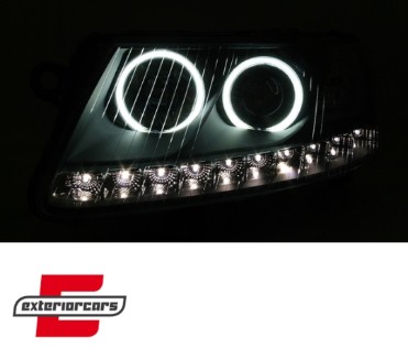 Prednja svjetla CCFL Angel Eyes LED DRL (chrome) / Audi A6 C6 4F (04.2004-2008), LPAUA3