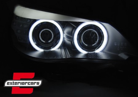 Prednja svjetla CCFL Angel Eyes LED žmigavci (crna) / BMW serije 5 E60 E61 (2003-2007), LPBMH9