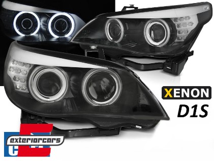 Prednja svjetla CCFL Angel Eyes LED žmigavci Xenon (crna) / BMW serije 5 E60 E61 (2005-2007), LPBMP1