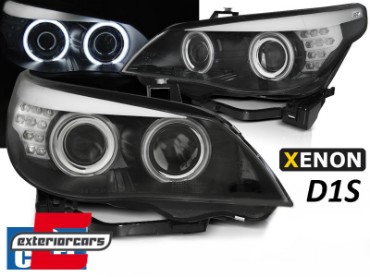 Prednja svjetla CCFL Angel Eyes LED žmigavci Xenon (crna) / BMW serije 5 E60 E61 (2005-2007), LPBMP1