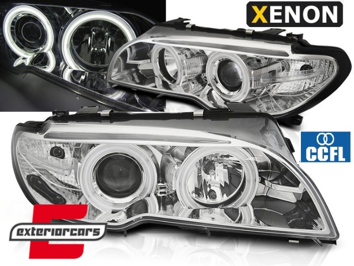 Prednja svjetla CCFL Angel Eyes Xenon (chrome) / BMW serije 3 E46 Coupe Cabrio (04.2003-2006), LPBMH4