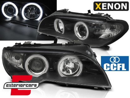Prednja svjetla CCFL Angel Eyes Xenon (crna) / BMW serije 3 E46 Coupe Cabrio (04.2003-2006), LPBMH5