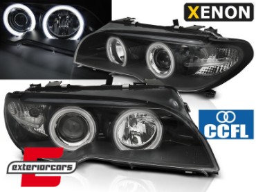 Prednja svjetla CCFL Angel Eyes Xenon (crna) / BMW serije 3 E46 Coupe Cabrio (04.2003-2006), LPBMH5
