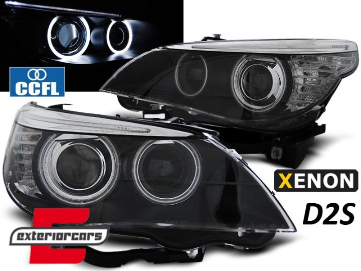 Prednja svjetla CCFL Angel Eyes Xenon (crna) / BMW serije 5 E60 E61 (2003-2004), LPBMC7