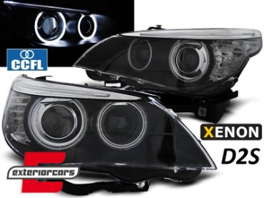 Prednja svjetla CCFL Angel Eyes Xenon (crna) / BMW serije 5 E60 E61 (2003-2004), LPBMC7