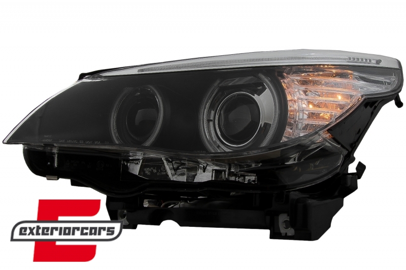 Prednja svjetla CCFL Angel Eyes Xenon (crna) / BMW serije 5 E60 E61 (2003-2004), LPBMC7