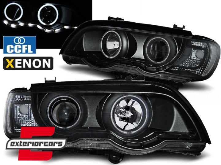 Prednja svjetla CCFL Angel Eyes XENON (crna) / BMW X5 E53 (1999-2003), LPBMC5