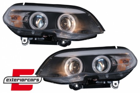 Prednja svjetla CCFL Angel Eyes Xenon (crna) / BMW X5 E53 LCI (2003-2006), LPBMD1
