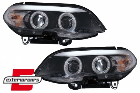 Prednja svjetla CCFL Angel Eyes Xenon (crna) / BMW X5 E53 LCI (2003-2006), LPBMD1