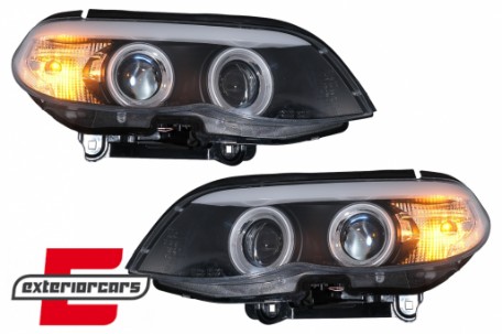 Prednja svjetla CCFL Angel Eyes Xenon (crna) / BMW X5 E53 LCI (2003-2006), LPBMD1