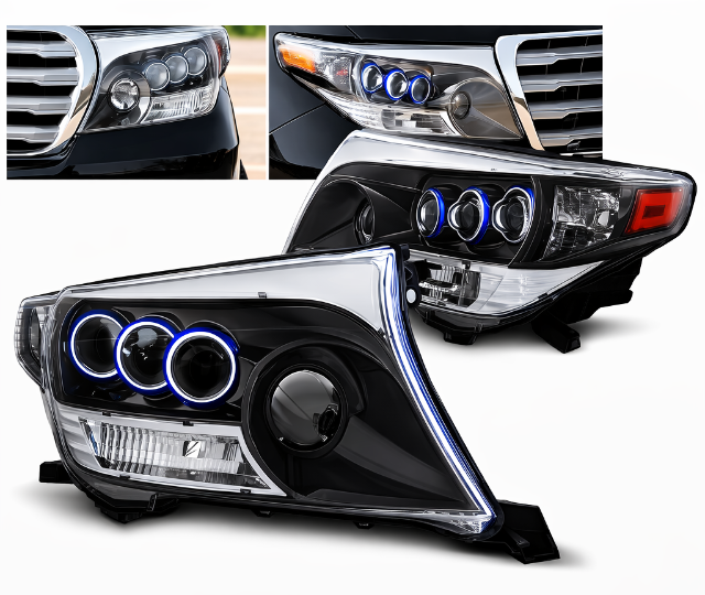 Prednja svjetla (crna/chrome) / Toyota Land Cruiser FJ200 (2007-2012), LPTO23